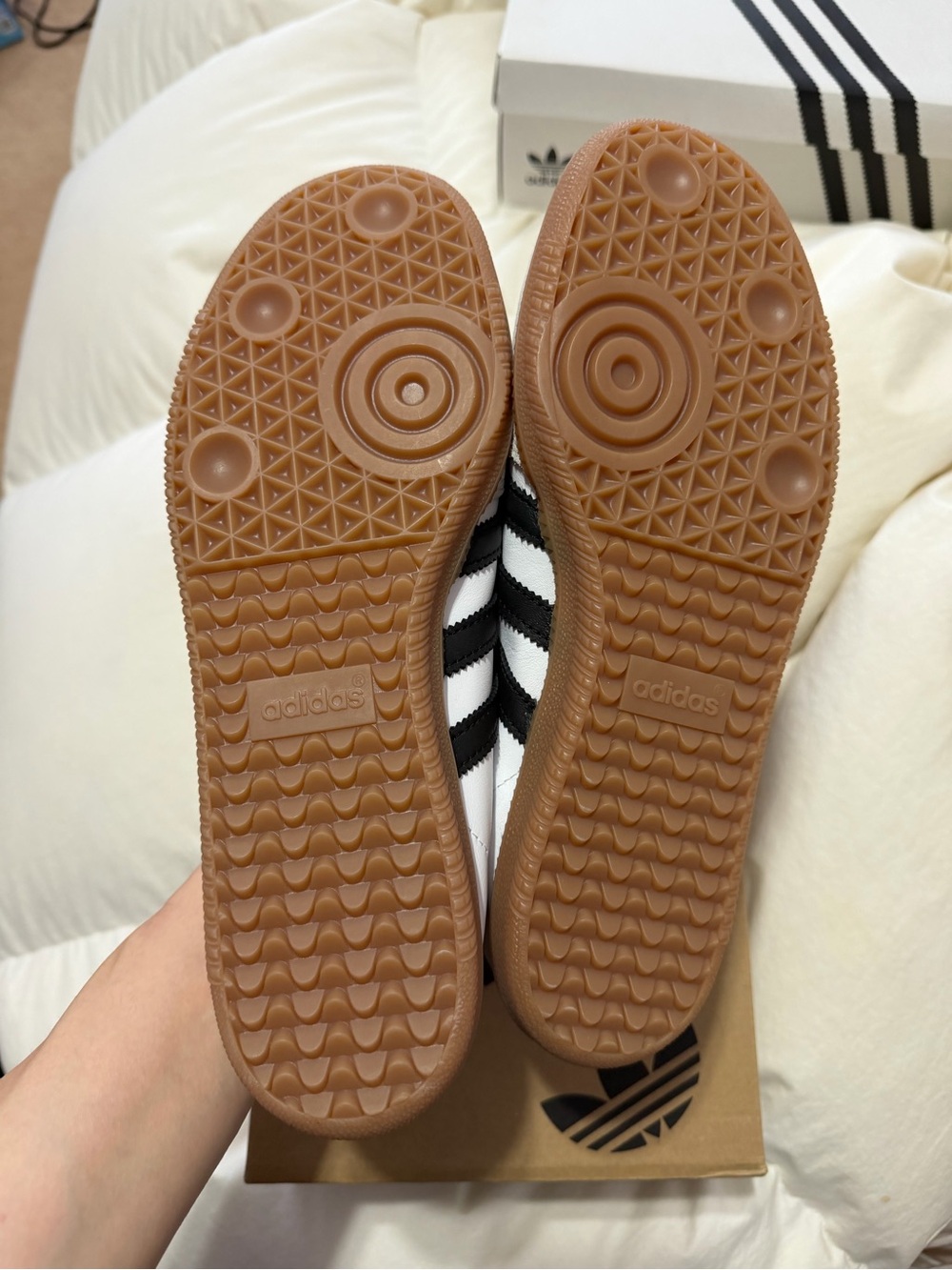 Adidas Samba Decon White and Black Samba Sneakers with Gum Sole - Picture 5 of 8